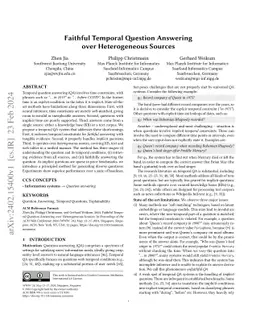 Faithful Temporal Question Answering over Heterogeneous Sources