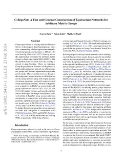 G-RepsNet: A Fast and General Construction of Equivariant Networks for
  Arbitrary Matrix Groups