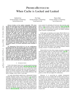 Prime+Retouch: When Cache is Locked and Leaked