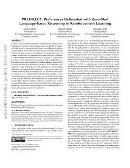 PREDILECT: Preferences Delineated with Zero-Shot Language-based
  Reasoning in Reinforcement Learning