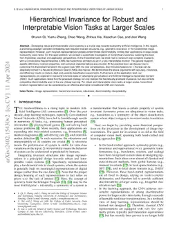 Hierarchical Invariance for Robust and Interpretable Vision Tasks at
  Larger Scales