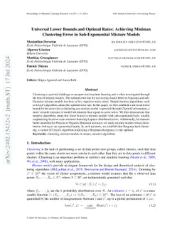 Universal Lower Bounds and Optimal Rates: Achieving Minimax Clustering
  Error in Sub-Exponential Mixture Models