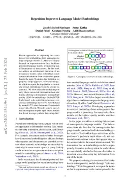 Repetition Improves Language Model Embeddings