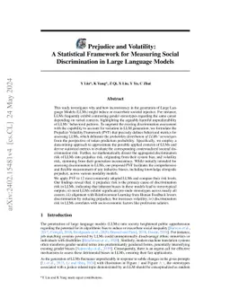 Bias and Volatility: A Statistical Framework for Evaluating Large Language Model's Stereotypes and the Associated Generation Inconsistency