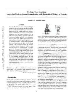 Co-Supervised Learning: Improving Weak-to-Strong Generalization with
  Hierarchical Mixture of Experts