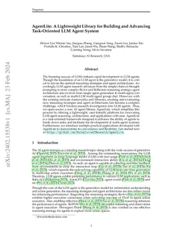 AgentLite: A Lightweight Library for Building and Advancing
  Task-Oriented LLM Agent System