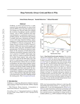 Deep Networks Always Grok and Here is Why