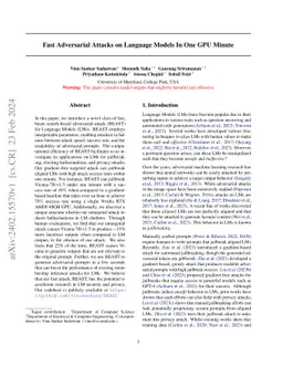 Fast Adversarial Attacks on Language Models In One GPU Minute