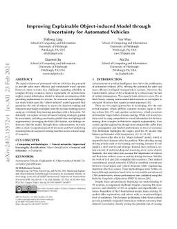 Improving Explainable Object-induced Model through Uncertainty for
  Automated Vehicles