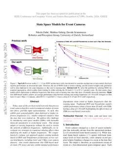 State Space Models for Event Cameras