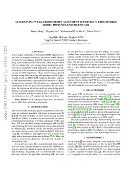 Alternating Weak Triphone/BPE Alignment Supervision from Hybrid Model
  Improves End-to-End ASR