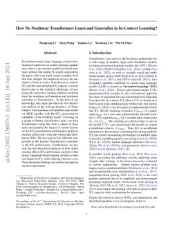 How Do Nonlinear Transformers Learn and Generalize in In-Context
  Learning?