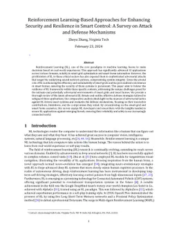 Reinforcement Learning-Based Approaches for Enhancing Security and
  Resilience in Smart Control: A Survey on Attack and Defense Methods