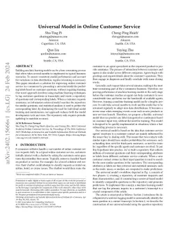 Universal Model in Online Customer Service