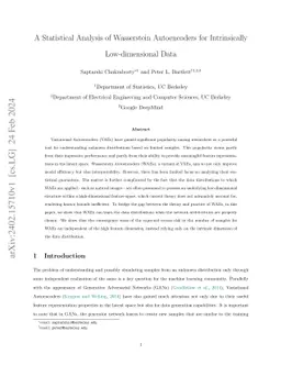 A Statistical Analysis of Wasserstein Autoencoders for Intrinsically
  Low-dimensional Data