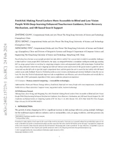 FetchAid: Making Parcel Lockers More Accessible to Blind and Low Vision
  People With Deep-learning Enhanced Touchscreen Guidance, Error-Recovery
  Mechanism, and AR-based Search Support