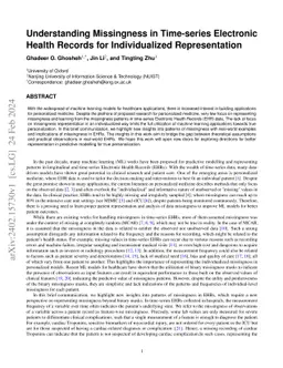 Understanding Missingness in Time-series Electronic Health Records for
  Individualized Representation