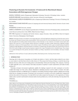 Clustering in Dynamic Environments: A Framework for Benchmark Dataset
  Generation With Heterogeneous Changes