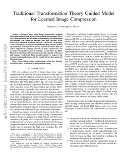 Traditional Transformation Theory Guided Model for Learned Image
  Compression