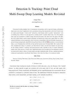 Detection Is Tracking: Point Cloud Multi-Sweep Deep Learning Models
  Revisited