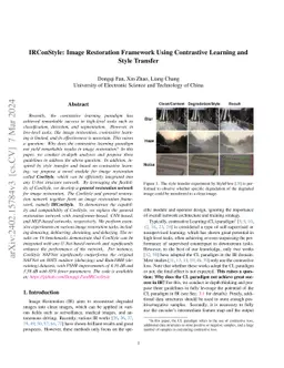 IRConStyle: Image Restoration Framework Using Contrastive Learning and
  Style Transfer