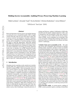 Holding Secrets Accountable: Auditing Privacy-Preserving Machine
  Learning