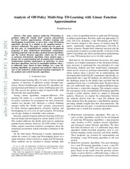 Analysis of Off-Policy Multi-Step TD-Learning with Linear Function
  Approximation