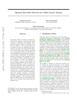 Optimal Zero-Shot Detector for Multi-Armed Attacks