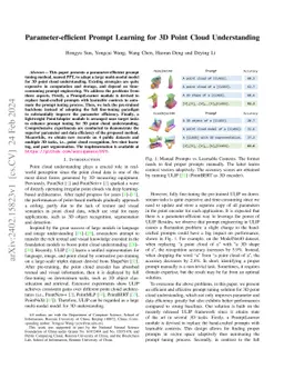 Parameter-efficient Prompt Learning for 3D Point Cloud Understanding