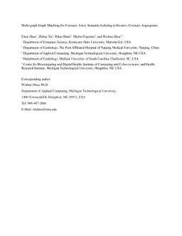 Multi-graph Graph Matching for Coronary Artery Semantic Labeling