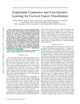 Explainable Contrastive and Cost-Sensitive Learning for Cervical Cancer
  Classification