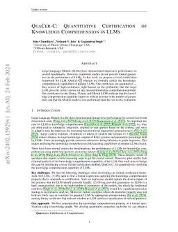 Certifying Knowledge Comprehension in LLMs