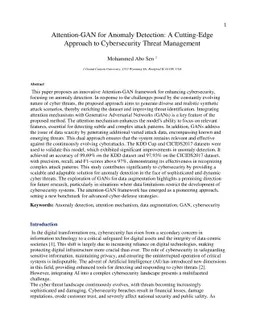 Attention-GAN for Anomaly Detection: A Cutting-Edge Approach to
  Cybersecurity Threat Management