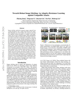 Towards Robust Image Stitching: An Adaptive Resistance Learning against
  Compatible Attacks