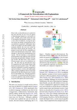GreenLLaMA: A Framework for Detoxification with Explanations