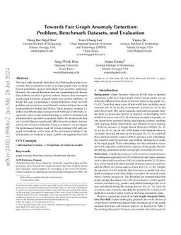 Towards Fair Graph Anomaly Detection: Problem, New Datasets, and
  Evaluation