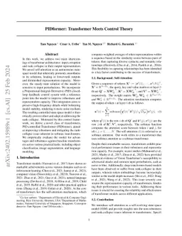 PIDformer: Transformer Meets Control Theory