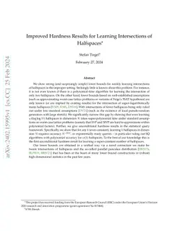 Improved Hardness Results for Learning Intersections of Halfspaces