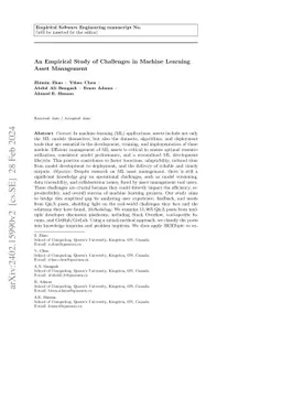 An Empirical Study of Challenges in Machine Learning Asset Management