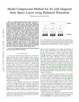 Model Compression Method for S4 with Diagonal State Space Layers using
  Balanced Truncation