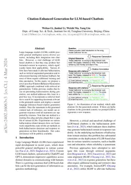 Citation-Enhanced Generation for LLM-based Chatbots