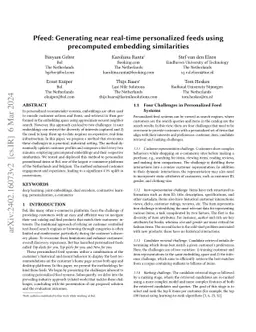 Pfeed: Generating near real-time personalized feeds using precomputed
  embedding similarities