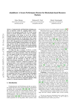 chainBoost: A Secure Performance Booster for Blockchain-based Resource
  Markets