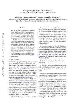 Interpreting Predictive Probabilities: Model Confidence or Human Label
  Variation?