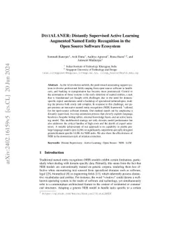 DistALANER: Distantly Supervised Active Learning Augmented Named Entity
  Recognition in the Open Source Software Ecosystem