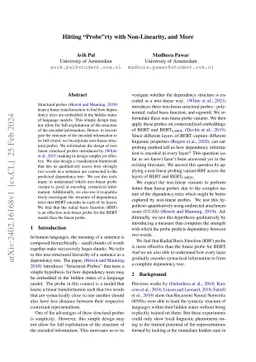 Hitting "Probe"rty with Non-Linearity, and More