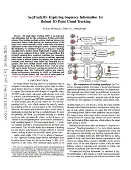 SeqTrack3D: Exploring Sequence Information for Robust 3D Point Cloud
  Tracking