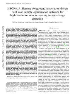 HSONet:A Siamese foreground association-driven hard case sample
  optimization network for high-resolution remote sensing image change
  detection