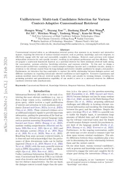 UniRetriever: Multi-task Candidates Selection for Various
  Context-Adaptive Conversational Retrieval