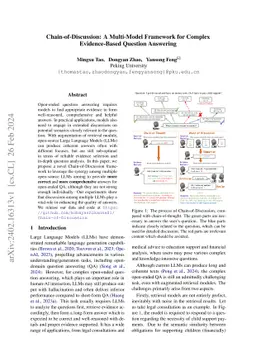Chain-of-Discussion: A Multi-Model Framework for Complex Evidence-Based
  Question Answering